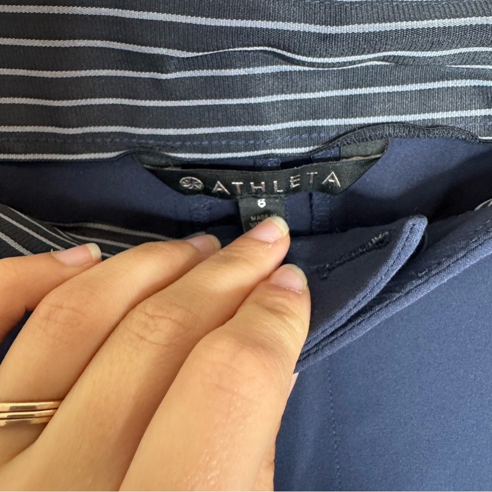 Athleta Navy Wide-Leg Cropped Pants - Picture 5 of 7